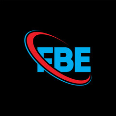Fototapeta premium FBE logo. FBE letter. FBE letter logo design. Intitials FBE logo linked with circle and uppercase monogram logo. FBE typography for technology, business and real estate brand.