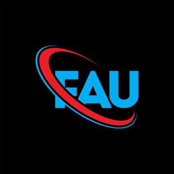 FAU logo. FAU letter. FAU letter logo design. Intitials FAU logo linked with circle and uppercase monogram logo. FAU typography for technology, business and real estate brand.
