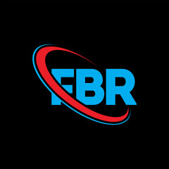FBR logo. FBR letter. FBR letter logo design. Intitials FBR logo linked with circle and uppercase monogram logo. FBR typography for technology, business and real estate brand.