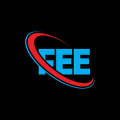 Obraz premium FEE logo. FEE letter. FEE letter logo design. Initials FEE logo linked with circle and uppercase monogram logo. FEE typography for technology, business and real estate brand.