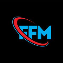 FFM logo. FFM letter. FFM letter logo design. Initials FFM logo linked with circle and uppercase monogram logo. FFM typography for technology, business and real estate brand.