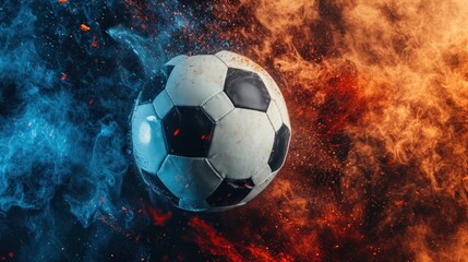 Fototapeta premium Soccer Ball Soaring Through the Sky