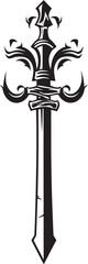 Fototapeta na wymiar Swashbucklers Elegance Fancy Cutlass Emblem Corsair Couture Fancy Pirate Sword Icon Design