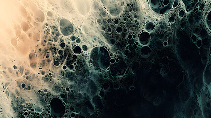 Close Up of Water Bubbles on Black Background, Abstract Macro Photography Image