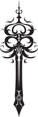Sea Sovereignty Fancy Cutlass Logo Dashing Deckhand Regal Pirate Sword Vector Icon