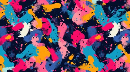 Colorful Paint Splatters on Background