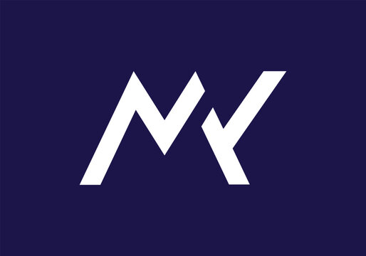 Alphabet letter M K, logo icon vector MK or KM minimal and negative space minimal logo