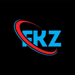 Fototapeta na wymiar FKZ logo. FKZ letter. FKZ letter logo design. Initials FKZ logo linked with circle and uppercase monogram logo. FKZ typography for technology, business and real estate brand.