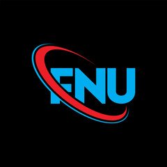 FNU logo. FNU letter. FNU letter logo design. Initials FNU logo linked with circle and uppercase monogram logo. FNU typography for technology, business and real estate brand.