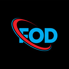 FOD logo. FOD letter. FOD letter logo design. Initials FOD logo linked with circle and uppercase monogram logo. FOD typography for technology, business and real estate brand.