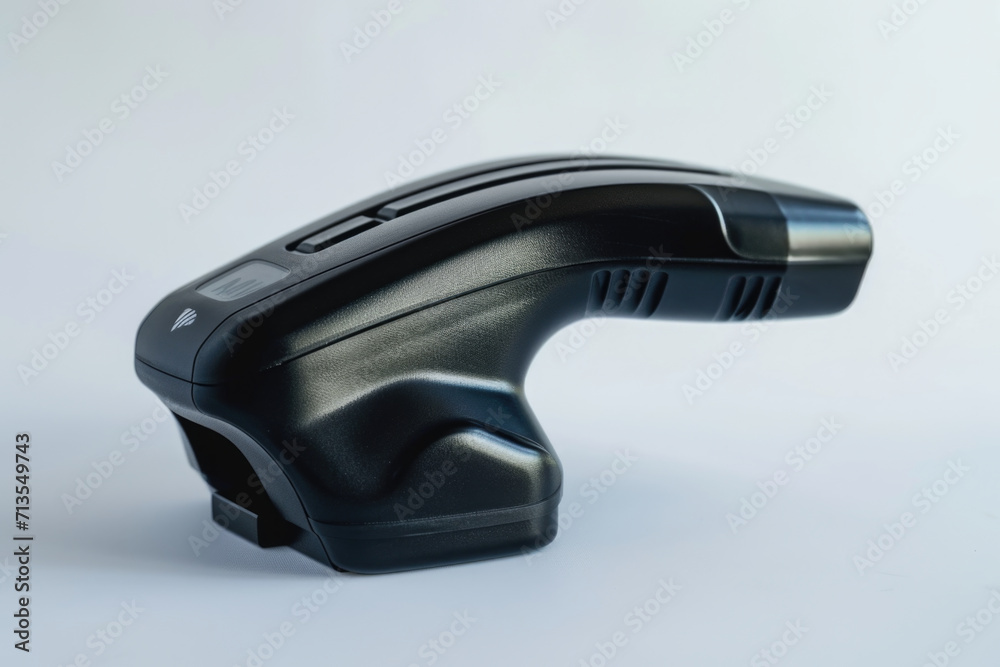 Poster A close-up view of a handheld phone resting on a white surface. This versatile image can be used for various purposes