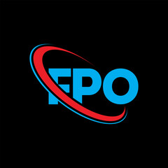 FPO logo. FPO letter. FPO letter logo design. Initials FPO logo linked with circle and uppercase monogram logo. FPO typography for technology, business and real estate brand.