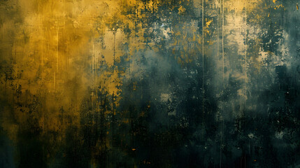 Abstract Painting of Yellow and Green Colors