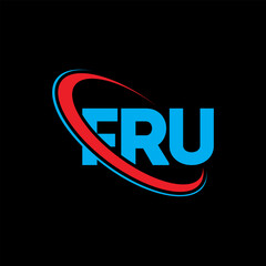 FRU logo. FRU letter. FRU letter logo design. Initials FRU logo linked with circle and uppercase monogram logo. FRU typography for technology, business and real estate brand.