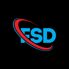 FSD logo. FSD letter. FSD letter logo design. Initials FSD logo linked with circle and uppercase monogram logo. FSD typography for technology, business and real estate brand.