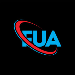 FUA logo. FUA letter. FUA letter logo design. Initials FUA logo linked with circle and uppercase monogram logo. FUA typography for technology, business and real estate brand.