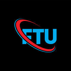 FTU logo. FTU letter. FTU letter logo design. Initials FTU logo linked with circle and uppercase monogram logo. FTU typography for technology, business and real estate brand.