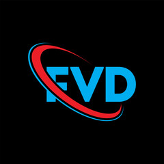 Fototapeta na wymiar FVD logo. FVD letter. FVD letter logo design. Initials FVD logo linked with circle and uppercase monogram logo. FVD typography for technology, business and real estate brand.