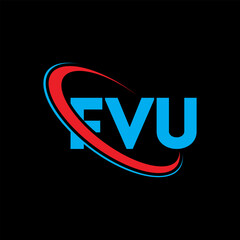 FVU logo. FVU letter. FVU letter logo design. Initials FVU logo linked with circle and uppercase monogram logo. FVU typography for technology, business and real estate brand.