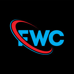 FWC logo. FWC letter. FWC letter logo design. Initials FWC logo linked with circle and uppercase monogram logo. FWC typography for technology, business and real estate brand.