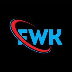 FWK logo. FWK letter. FWK letter logo design. Initials FWK logo linked with circle and uppercase monogram logo. FWK typography for technology, business and real estate brand.