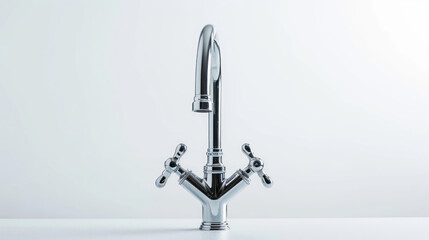 A sleek and modern kitchen faucet with a chrome finish. Perfect for adding a touch of elegance to any kitchen.