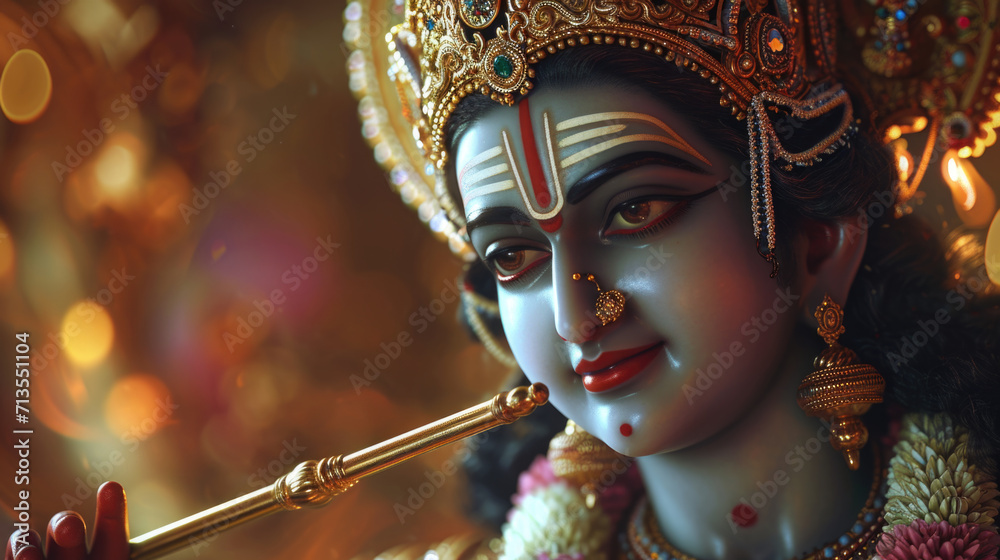 Poster Close up view of a person holding a flute. Can be used for music-related designs and illustrations