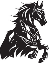Mane Majesty Elegant Horse Icon Design Thunderbolt Trot Racing Horse Vector Logo