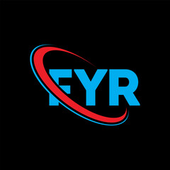 Fototapeta na wymiar FYR logo. FYR letter. FYR letter logo design. Initials FYR logo linked with circle and uppercase monogram logo. FYR typography for technology, business and real estate brand.
