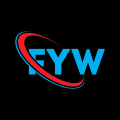 FYW logo. FYW letter. FYW letter logo design. Initials FYW logo linked with circle and uppercase monogram logo. FYW typography for technology, business and real estate brand.