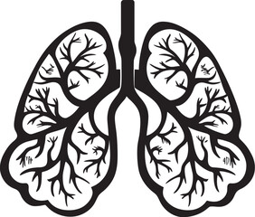 Oxygen Orchard Human Lungs as Tree Emblem Design RespiraBranch Human Lungs as Tree Emblem