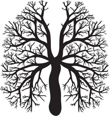 Oxygen Canopy Tree Branches Lung Logo Bronchial Blossoms Lungs as Branching Foliage