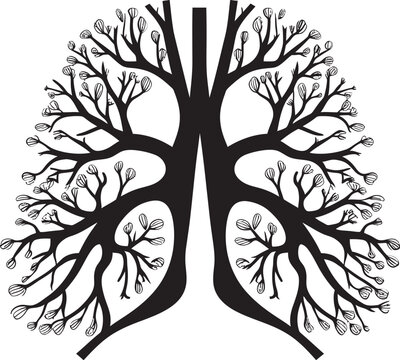 recommend clip art: RespiraBranch Human Lungs as Tree Emblem Oxygen Canopy Tree Branches Lung Logo