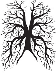 Pulmonary Panorama Human Lungs Branching Icon Oxygen Orchard Respiratory Tree Icon Design