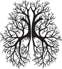 Obraz premium Trachea Tree Human Lungs as Tree Branches Respiratory Reforest Tree Lungs Emblem
