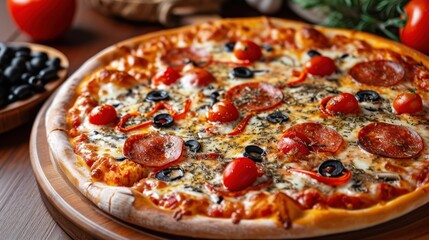 Close-Up of Pizza on Table