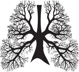 Branching Alveoli Vector Logo of Respiratory Tree BreathBoughs Respiratory Tree Emblem Design