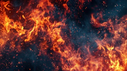 Fototapeta na wymiar Close-Up of Fiery Flames