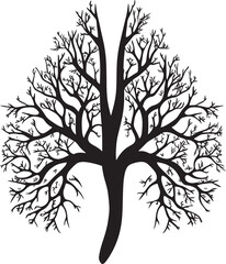 BreathBoughs Vector Logo of Respiratory Tree Branches RespiraRoots Lungs as Tree Vector Emblem