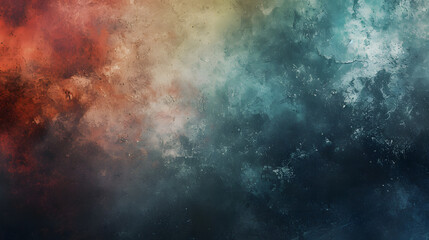 Fototapeta premium Abstract Painting of Red, Yellow, and Blue Sky