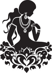 Regal Romance Indian Couple Bliss Emblem Harmony Hues Traditional Matrimonial Icon Design