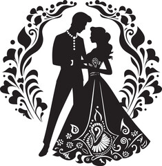 Vibrant Vows Indian Wedding Bliss Logo Ornate Occasion Traditional Matrimonial Icon Design