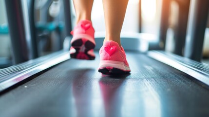 Close Up of Person Walking on Treadmill