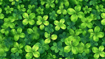 Foto op Canvas Lucky clover four green leaves picture background © Indronath