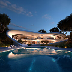 Luxury futuristic villas architecture surfing sky vintage house pictures