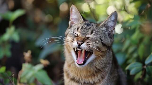 Cat With Wide Open Mouth