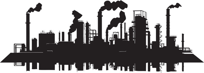 Obraz premium Steel Symmetry Factory Area Icon Design Mechanical Metropolis Vector Logo of Industrial Zone