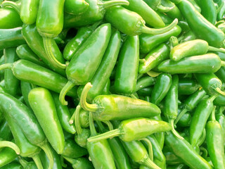 spicy Green Chili Pepper: Fresh Organic Ingredient for Flavorful Recipes and Mexican Cuisine, raw Organic Serrano Peppers