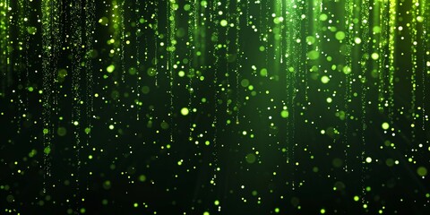 Green shiny gold sparkle dots glitter festoons luxurious invitation card border.