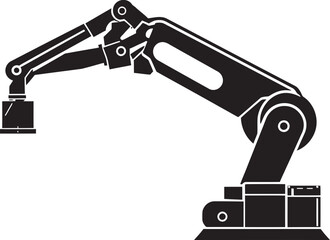 Mechanized Mastery Vector Logo of Precision Robotics Cybernetic Grip Industrial Robotic Arm Icon Design
